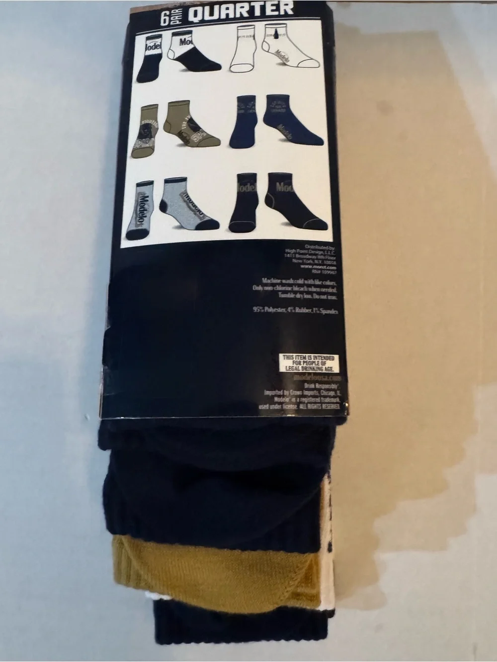 Modelo Men's Quarter Socks, 6-Pack, Size 8-12